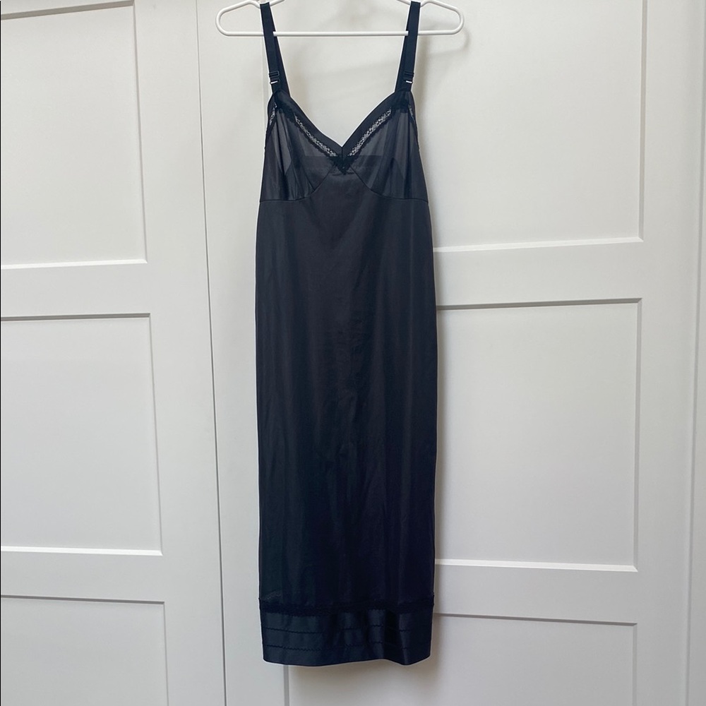 Elegant Vintage Black Slip Dress